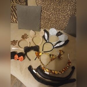 Playful Animal Ear and Tail Hair Accessory Set